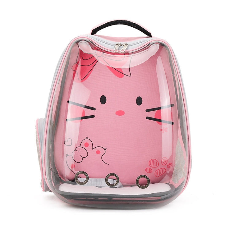 Cartoon Pattern Cat Transparent Pet Bag Space Capsule Portable Pet Backpack, Color: Pink - free shipping - PMC TechLife - Order now!