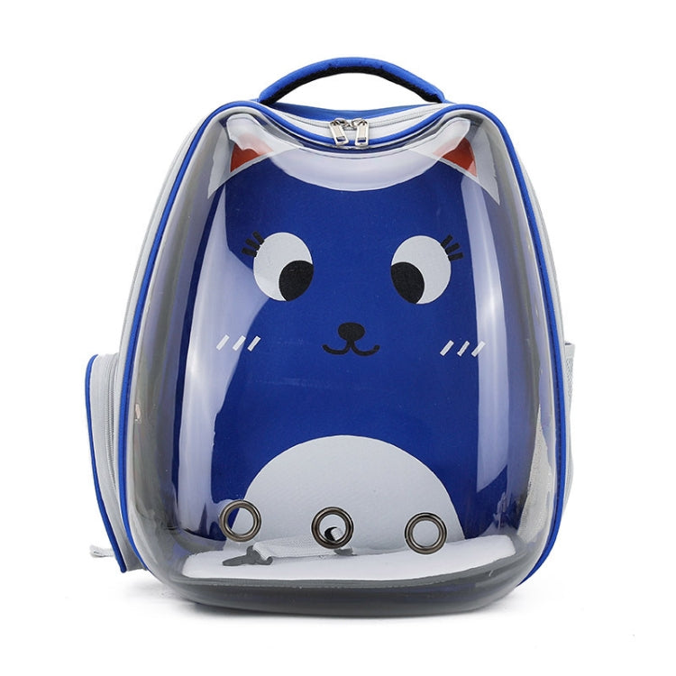 Cartoon Pattern Cat Transparent Pet Bag Space Capsule Portable Pet Backpack, Color: Blue - free shipping - PMC TechLife - Order now!