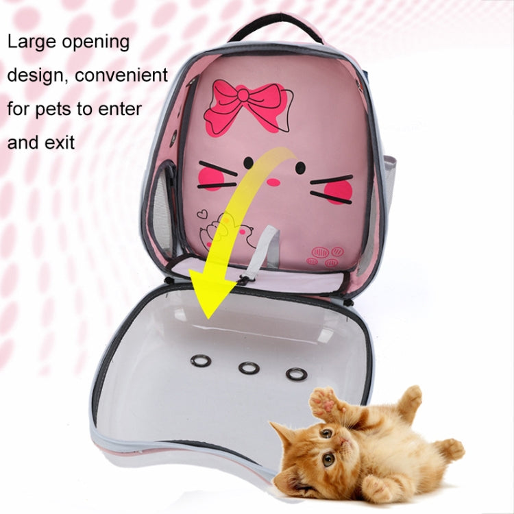 Cartoon Pattern Cat Transparent Pet Bag Space Capsule Portable Pet Backpack, Color: Pink - free shipping - PMC TechLife - Order now!