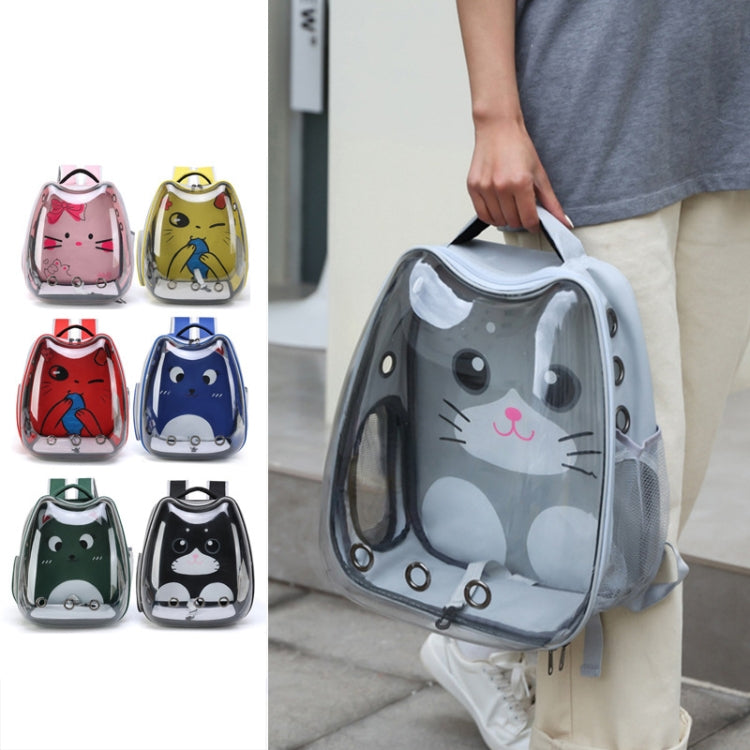 Cartoon Pattern Cat Transparent Pet Bag Space Capsule Portable Pet Backpack, Color: Pink - free shipping - PMC TechLife - Order now!