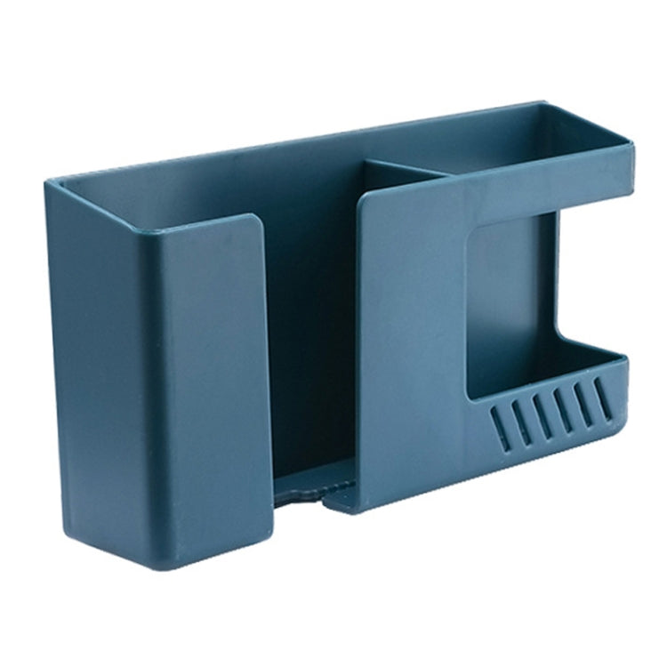 Double Grid Wall-Mounted Storage Box Remote Control Sundries Organizer Mobile Phone Charging Holder(Blue) - free shipping - PMC TechLife - Order now!