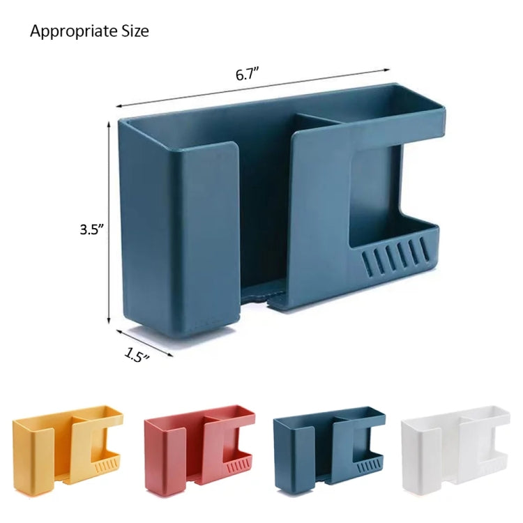 Double Grid Wall-Mounted Storage Box Remote Control Sundries Organizer Mobile Phone Charging Holder(Blue) - free shipping - PMC TechLife - Order now!