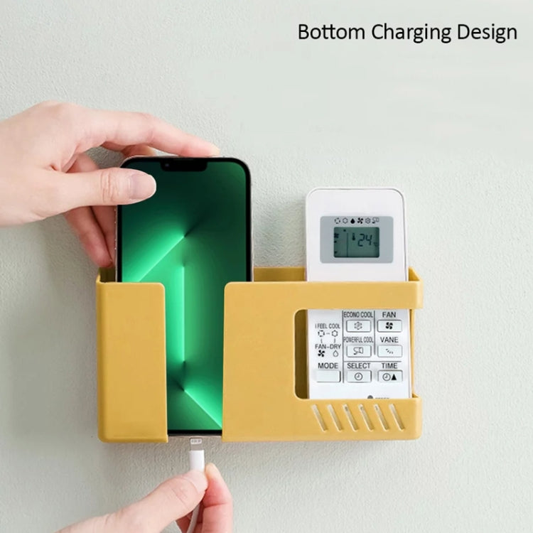 Double Grid Wall-Mounted Storage Box Remote Control Sundries Organizer Mobile Phone Charging Holder(Blue) - free shipping - PMC TechLife - Order now!