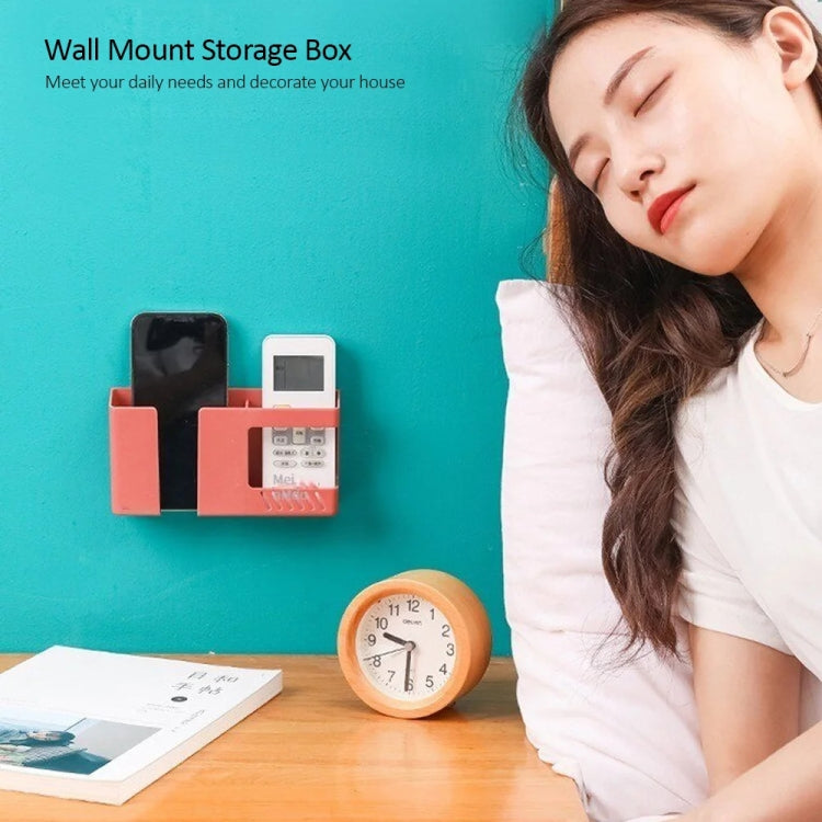 Double Grid Wall-Mounted Storage Box Remote Control Sundries Organizer Mobile Phone Charging Holder(Blue) - free shipping - PMC TechLife - Order now!