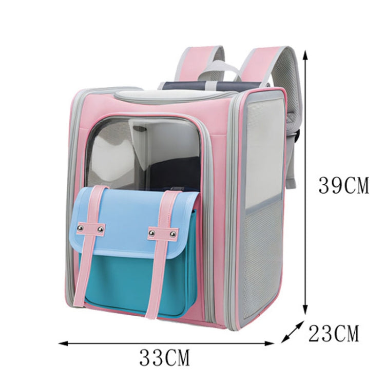 Square Foldable Cats Backpack Pets Outdoor Portable Double Shoulder Bag(Model 8 Blue) - Pet Storages & Bags by PMC TechLife | Online Shopping South Africa | PMC TechLife | Buy Now Pay Later Mobicred