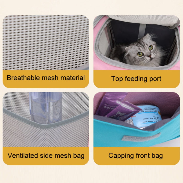 Square Foldable Cats Backpack Pets Outdoor Portable Double Shoulder Bag(Model 8 Gray) - Pet Bags by PMC TechLife | Online Shopping South Africa | PMC TechLife | Buy Now Pay Later Mobicred