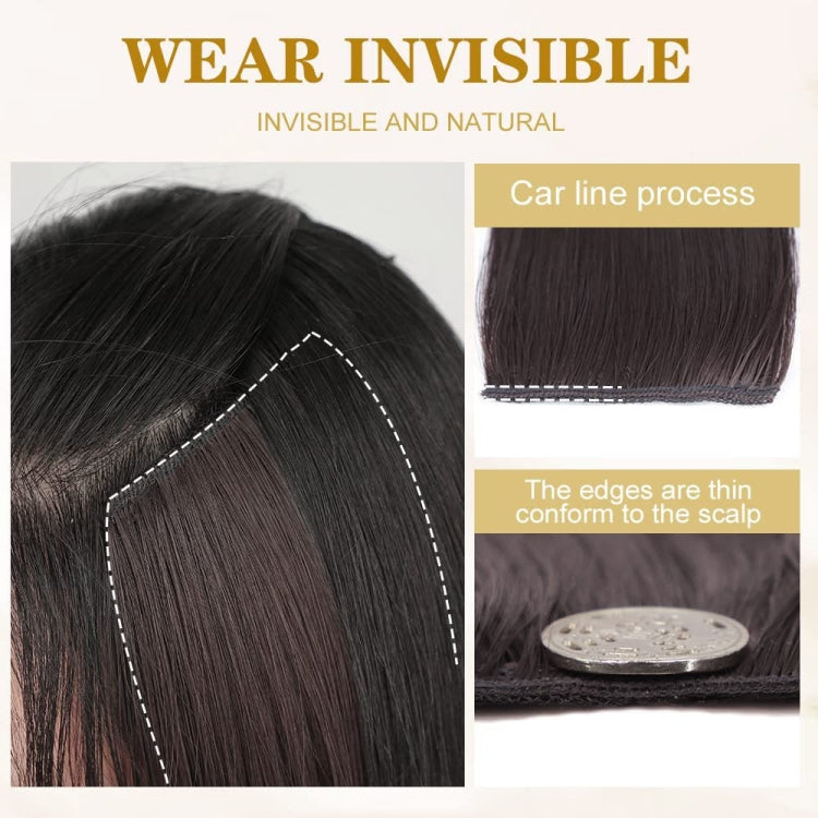 Invisible Pad Hair Roots Both Sides Puffy Wig Piece Faux Hair Extension Pad Hair Piece, Color: 30cm Light Brown - free shipping - PMC TechLife - Order now!