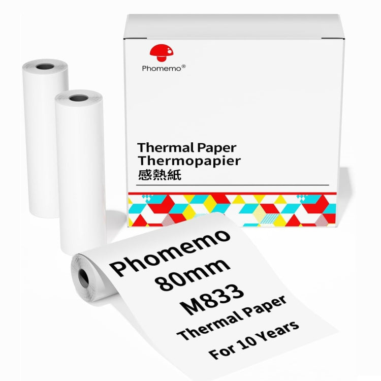 Phomemo 3rolls /Box 80mm Writing Quick-Drying Thermal Paper 10-Year Long-Lasting For M832 / M833 / M834 / M835 Printer - Printer Accessories by PMC TechLife | Online Shopping South Africa | PMC TechLife | Buy Now Pay Later Mobicred