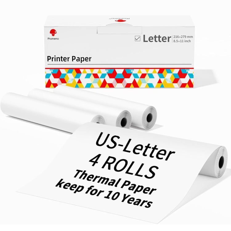 Phomemo 4rolls /Box Letter Writing Quick-Drying Thermal Paper 10-Year Long-Lasting For M832 / M833 / M834 / M835 Printer - Printer Accessories by PMC TechLife | Online Shopping South Africa | PMC TechLife | Buy Now Pay Later Mobicred