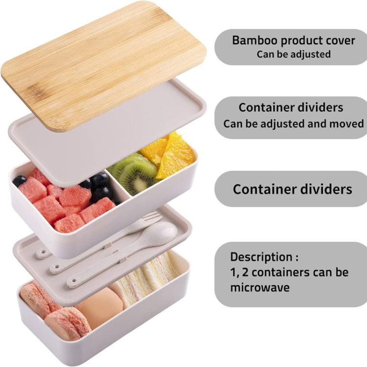 1200ml Portable Compartment Insulated Double Layer Lunch Box Microwavable Plastic Food Container, Color: With Insulation Bag Black - Cutlery Sets by PMC TechLife | Online Shopping South Africa | PMC TechLife