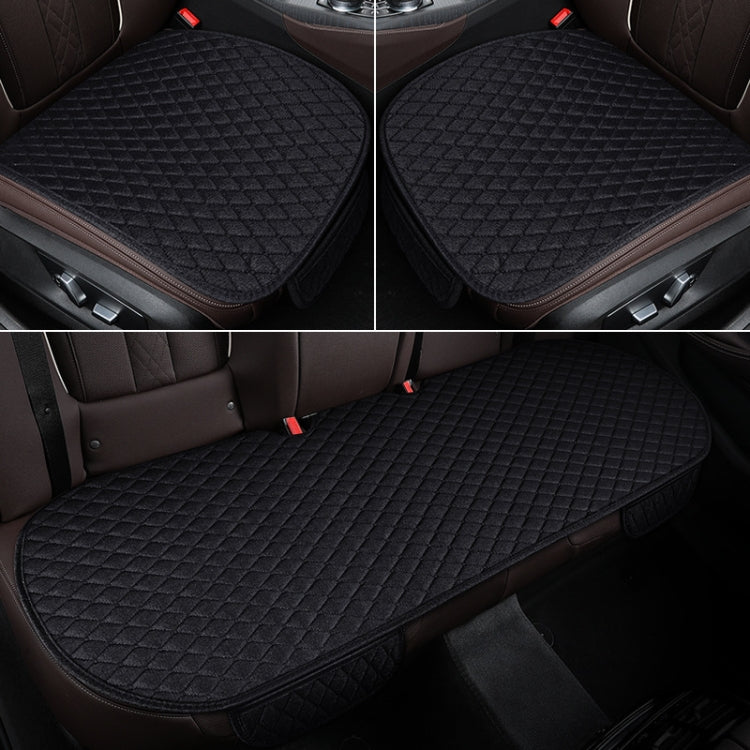 Non-Slip Rhombus Imitation Linen Car Seat Cushion, Color: Black Front Row - Seat Accessories by PMC TechLife | Online Shopping South Africa | PMC TechLife | Buy Now Pay Later Mobicred