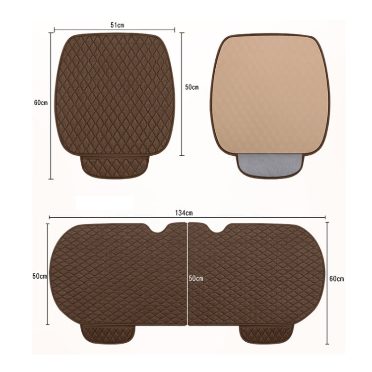 Non-Slip Rhombus Imitation Linen Car Seat Cushion, Color: Beige Back Row - Seat Accessories by PMC TechLife | Online Shopping South Africa | PMC TechLife | Buy Now Pay Later Mobicred