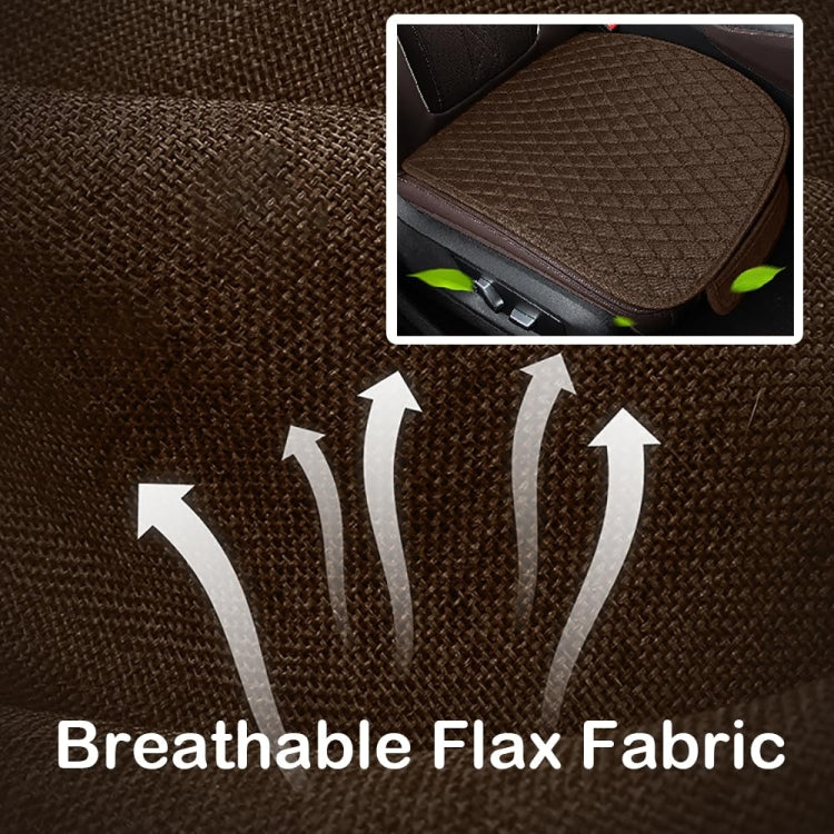 Non-Slip Rhombus Imitation Linen Car Seat Cushion, Color: Brown Front Row - Seat Accessories by PMC TechLife | Online Shopping South Africa | PMC TechLife | Buy Now Pay Later Mobicred