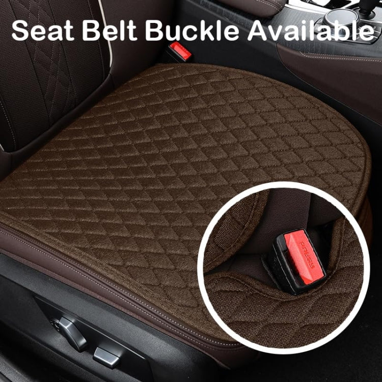 Non-Slip Rhombus Imitation Linen Car Seat Cushion, Color: Brown Front Row - Seat Accessories by PMC TechLife | Online Shopping South Africa | PMC TechLife | Buy Now Pay Later Mobicred
