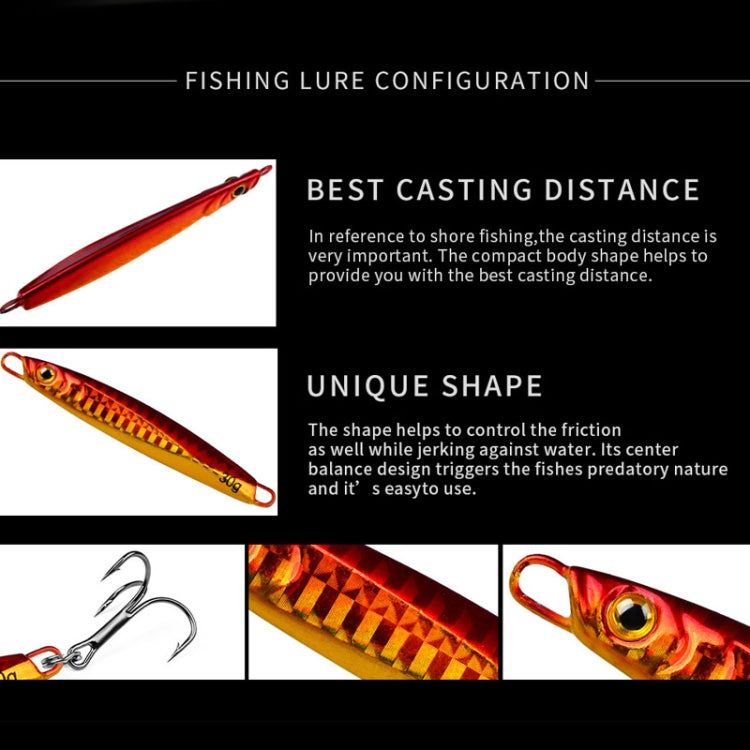 PROBEROS LF128 Long Casting Lure Iron Plate Lead Fish Freshwater Sea Fishing Warp Bass Metal Sequins Baits, Size: 30g(Color C) - Fishing Lures by PROBEROS | Online Shopping South Africa | PMC TechLife | Buy Now Pay Later Mobicred