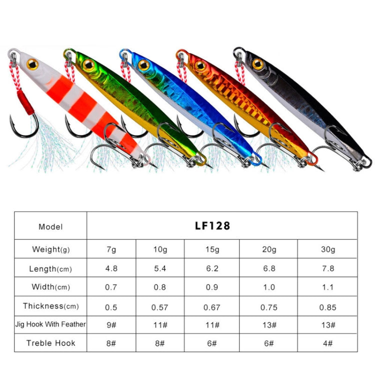 PROBEROS LF128 Long Casting Lure Iron Plate Lead Fish Freshwater Sea Fishing Warp Bass Metal Sequins Baits, Size: 7g(Color E) - Fishing Lures by PROBEROS | Online Shopping South Africa | PMC TechLife | Buy Now Pay Later Mobicred