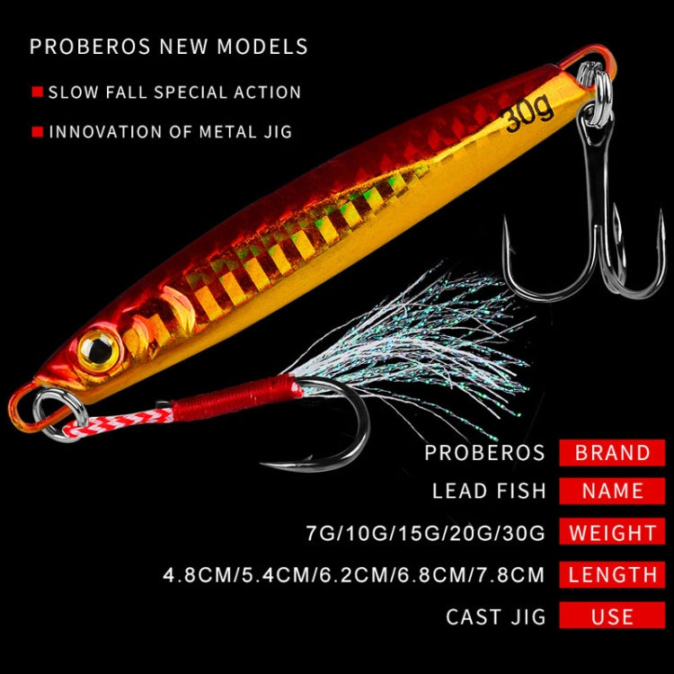 PROBEROS LF128 Long Casting Lure Iron Plate Lead Fish Freshwater Sea Fishing Warp Bass Metal Sequins Baits, Size: 7g(Color B) - Fishing Lures by PROBEROS | Online Shopping South Africa | PMC TechLife | Buy Now Pay Later Mobicred