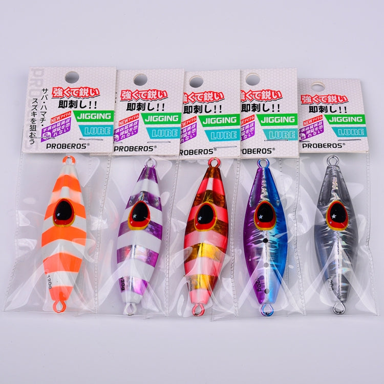 PROBEROS LF124 Deep Sea Iron Plate Lead Fish Fishing Lure Slow Sinking Rocking Luminous Boat Fishing Bait, Size: 100g(Color A) - Fishing Lures by PROBEROS | Online Shopping South Africa | PMC TechLife | Buy Now Pay Later Mobicred