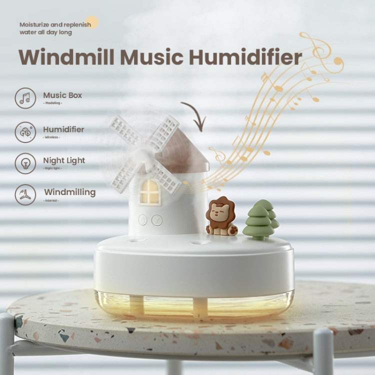 ZAY-H007 LED Light Double Spray Wireless Mini Desktop Windmill Music Humidifier(Pink) - free shipping - PMC TechLife - Order now!