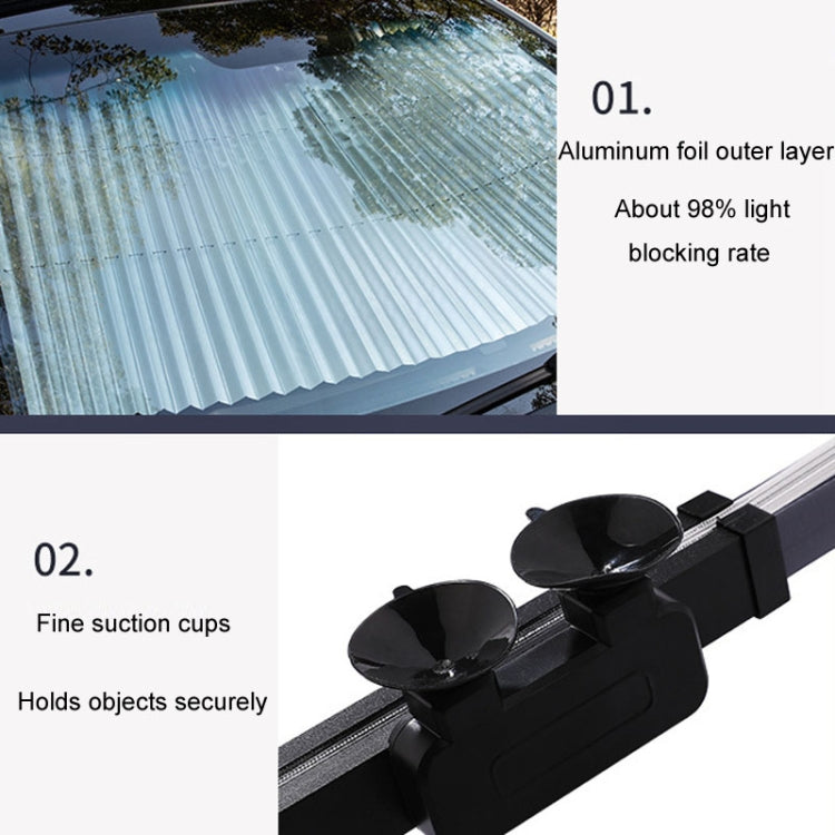 65 x 150cm Car Front Gear Auto Retractable Sunshade Household Pleated Window Covering - Sound & Heat Insulation Cotton by PMC TechLife | Online Shopping South Africa | PMC TechLife | Buy Now Pay Later Mobicred