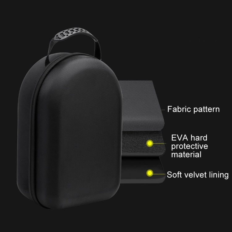 For Apple Vision Pro Storage Bag VR Headwear EVA Portable Hard Case(Cloth Pattern Black) - VR Accessories by PMC TechLife | Online Shopping South Africa | PMC TechLife | Buy Now Pay Later Mobicred
