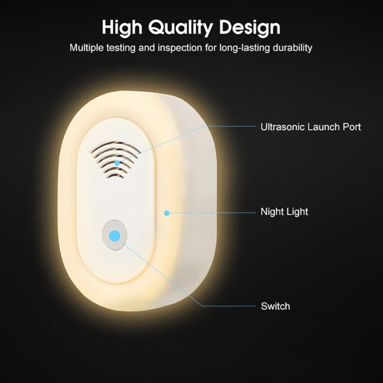 Adjustable Night Light Ultrasonic Mosquito Repeller Mini Home Electronic Mouse Repeller, Spec: UK Plug(White) - free shipping - PMC TechLife - Order now!