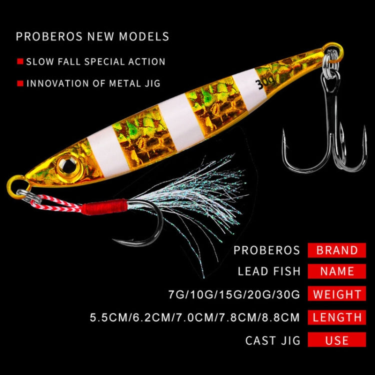 PROBEROS LF126 Long Casting Lead Fish Bait Freshwater Sea Fishing Fish Lures Sequins, Weight: 30g(Color E) - Fishing Lures by PROBEROS | Online Shopping South Africa | PMC TechLife | Buy Now Pay Later Mobicred