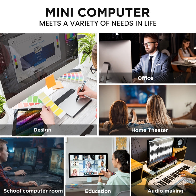 N100/DDR5 12th AlderLake-N100 Dual 4K60Hz Office And Home Mini PC, Spec: 12G+512G / EU Plug - Windows Mini PCs by PMc TechLife | Online Shopping South Africa | PMc TechLife | Buy Now Pay Later Mobicred