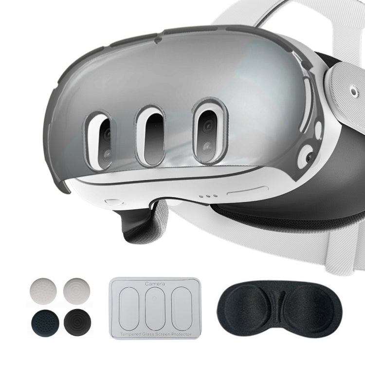 For Meta Quest 3 PC Protective Shell, Style: 7 In 1 (Ordinary Transparent Black) - VR Accessories by PMC TechLife | Online Shopping South Africa | PMC TechLife | Buy Now Pay Later Mobicred