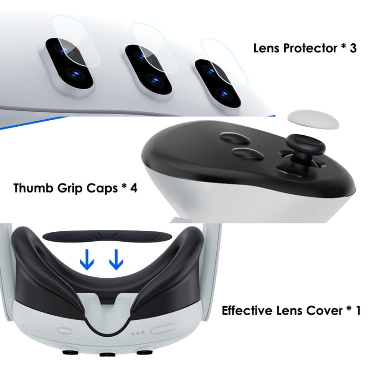 For Meta Quest 3 PC Protective Shell, Style: 7 In 1 (Ordinary Transparent Blue) - VR Accessories by PMC TechLife | Online Shopping South Africa | PMC TechLife | Buy Now Pay Later Mobicred