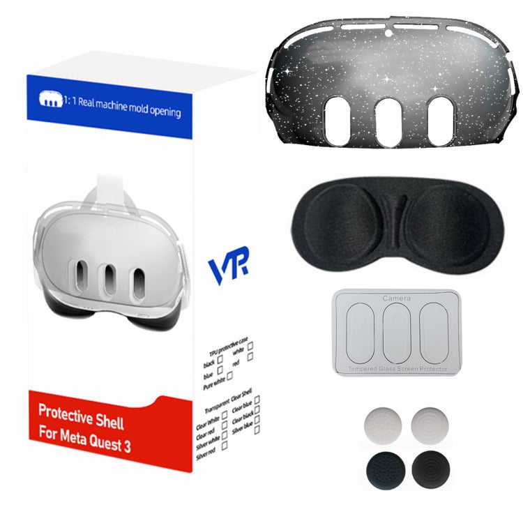 For Meta Quest 3 PC Protective Shell, Style: 7 In 1 (Ordinary Transparent Black) - VR Accessories by PMC TechLife | Online Shopping South Africa | PMC TechLife | Buy Now Pay Later Mobicred