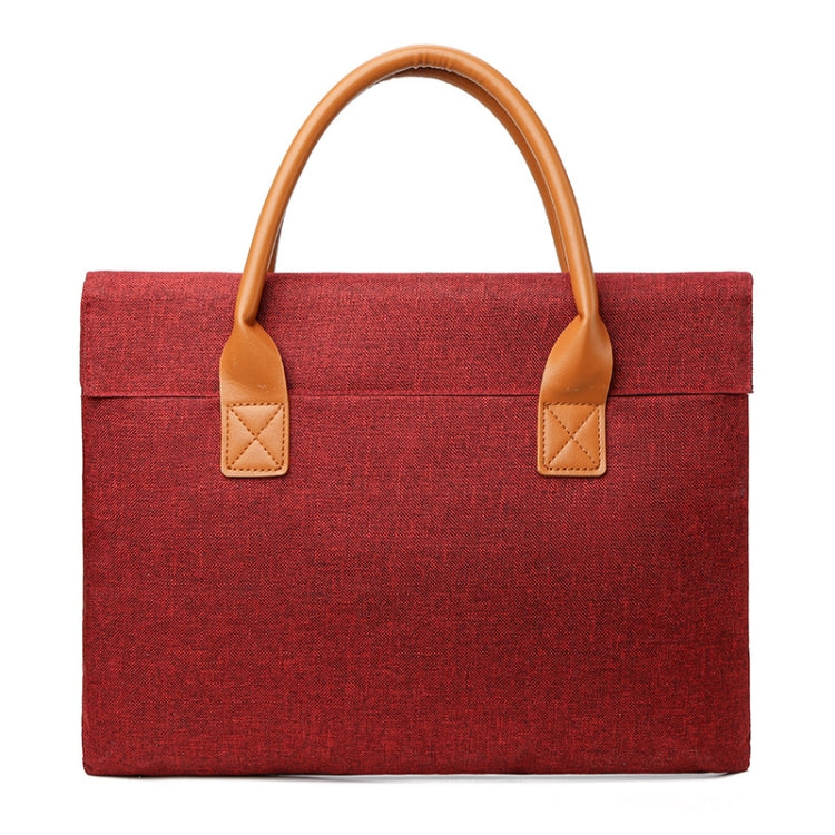 15.6 Inch Oxford Cloth Lightweight Portable Laptop Bag With PU Handle(Red) - 15.6 - 17 inch by PMC Jewellery | Online Shopping South Africa | PMC Jewellery | Buy Now Pay Later Mobicred