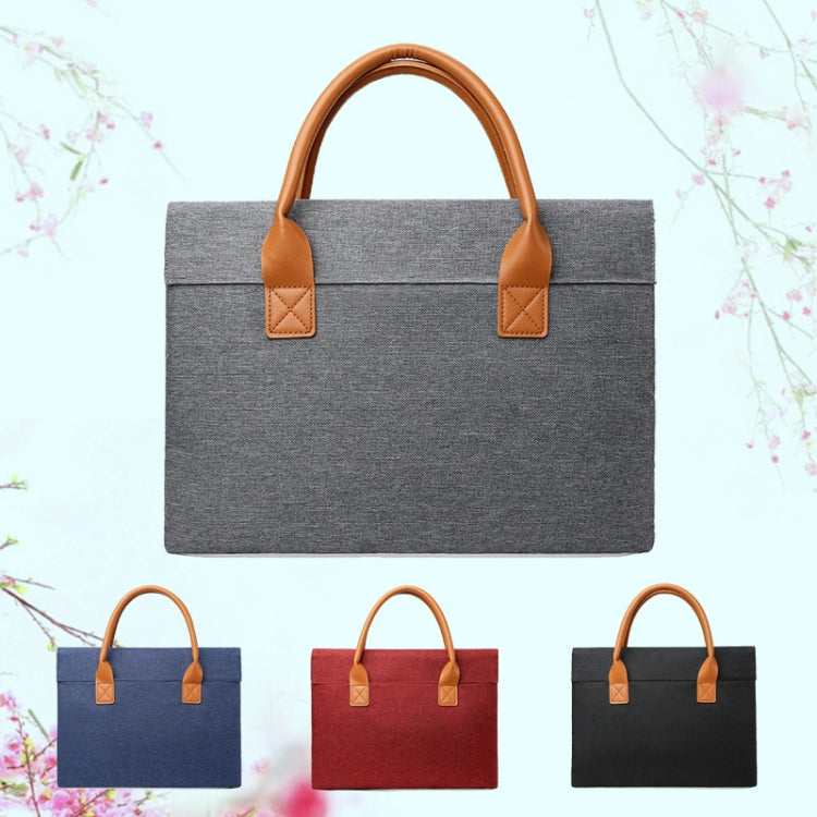 15.6 Inch Oxford Cloth Lightweight Portable Laptop Bag With PU Handle(Black) - 15.6 - 17 inch by PMC Jewellery | Online Shopping South Africa | PMC Jewellery | Buy Now Pay Later Mobicred