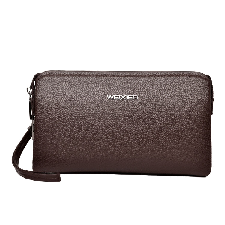 WEIXIER W125 Men Clutch Bag Password Zipper Business Phone Case(Brown) - free shipping - PMC TechLife - Order now!