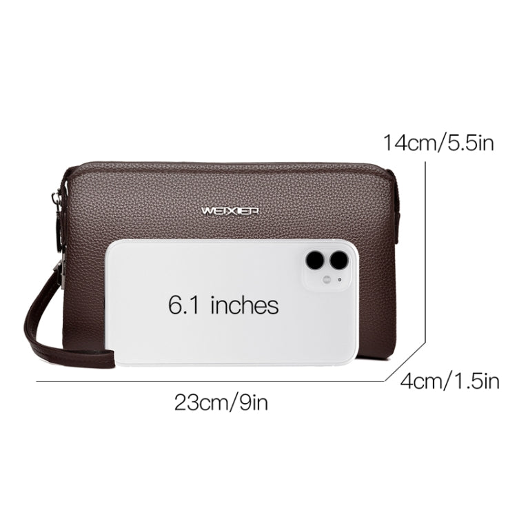 WEIXIER W125 Men Clutch Bag Password Zipper Business Phone Case(Brown) - free shipping - PMC TechLife - Order now!