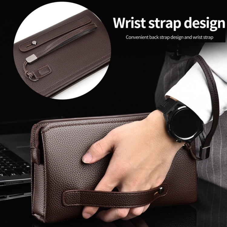 WEIXIER W125 Men Clutch Bag Password Zipper Business Phone Case(Brown) - free shipping - PMC TechLife - Order now!
