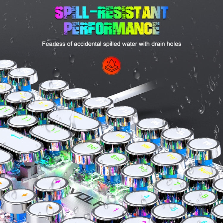 T-WOLF T75 104 Keys Adjustable RGB Light Computer Game Wired Mechanical Keyboard(White) - free shipping - PMC Jewellery - Order now!