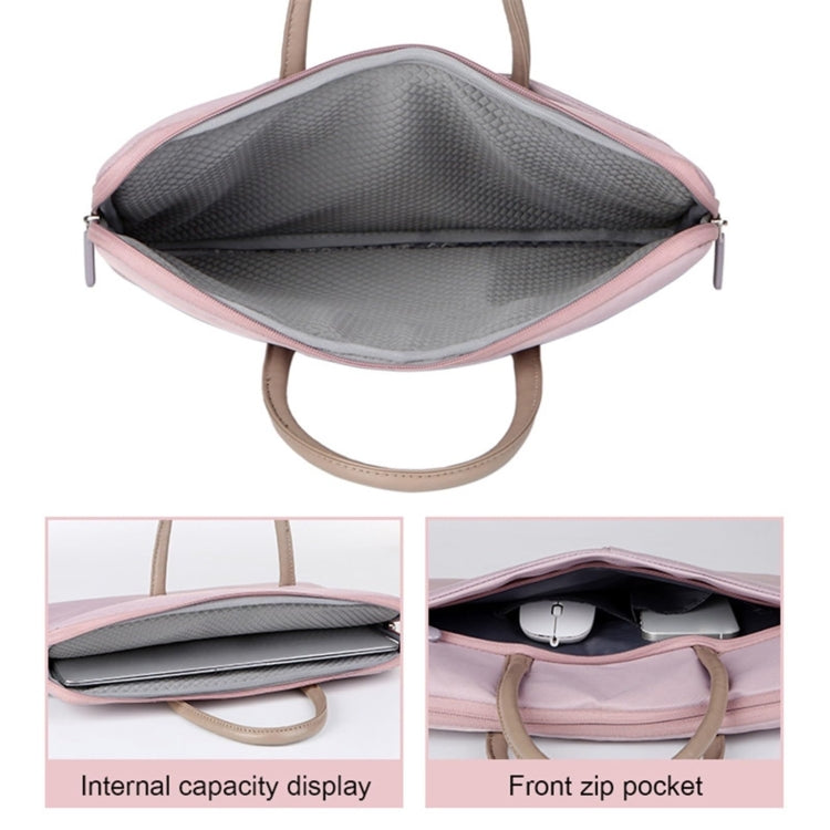 13 -13.3 Inch Oxford Cloth Laptop Bag Mens Womens Briefcase with PU Handle(Gray Green) - 13.3 inch by PMC Jewellery | Online Shopping South Africa | PMC Jewellery | Buy Now Pay Later Mobicred