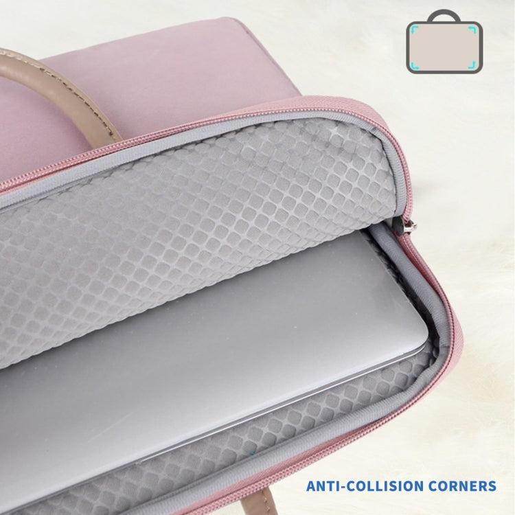 13 -13.3 Inch Oxford Cloth Laptop Bag Mens Womens Briefcase with PU Handle(Gray Green) - 13.3 inch by PMC Jewellery | Online Shopping South Africa | PMC Jewellery | Buy Now Pay Later Mobicred