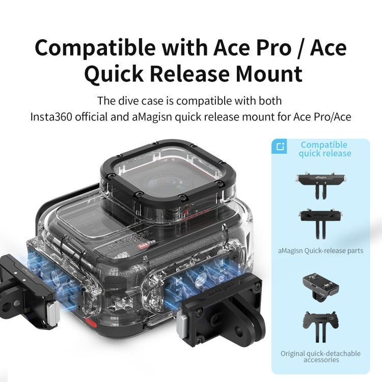 For Insta360 Ace aMagisn Horizontal and Vertical Shooting Dive Shell 60m Waterproof Shell Accessories - Case & Bags by aMagisn | Online Shopping South Africa | PMC TechLife | Buy Now Pay Later Mobicred