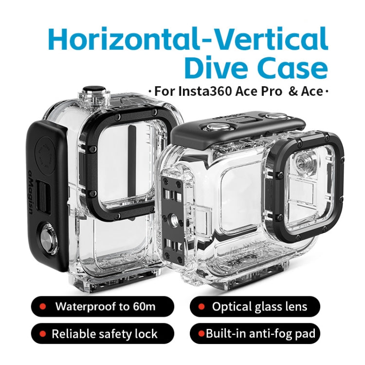 For Insta360 Ace aMagisn Horizontal and Vertical Shooting Dive Shell 60m Waterproof Shell Accessories - Case & Bags by aMagisn | Online Shopping South Africa | PMC TechLife | Buy Now Pay Later Mobicred