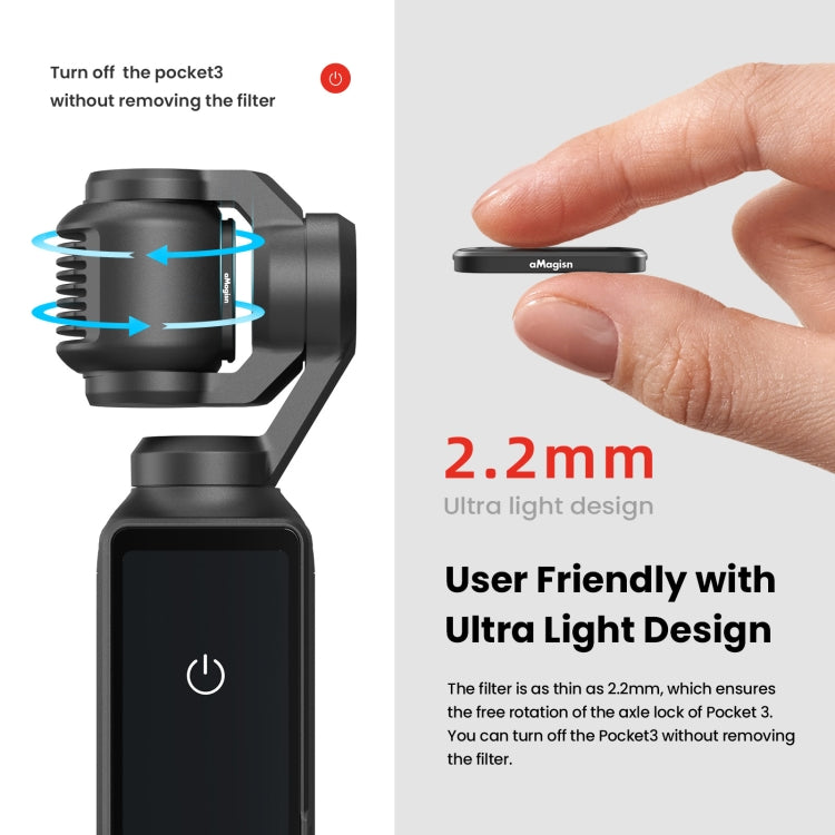 For DJI Osmo Pocket 3 aMagisn HD Double Sided Coated Filters Sports Camera Protective Goggles, Style: CPL - Lens Accessories by aMagisn | Online Shopping South Africa | PMC TechLife | Buy Now Pay Later Mobicred