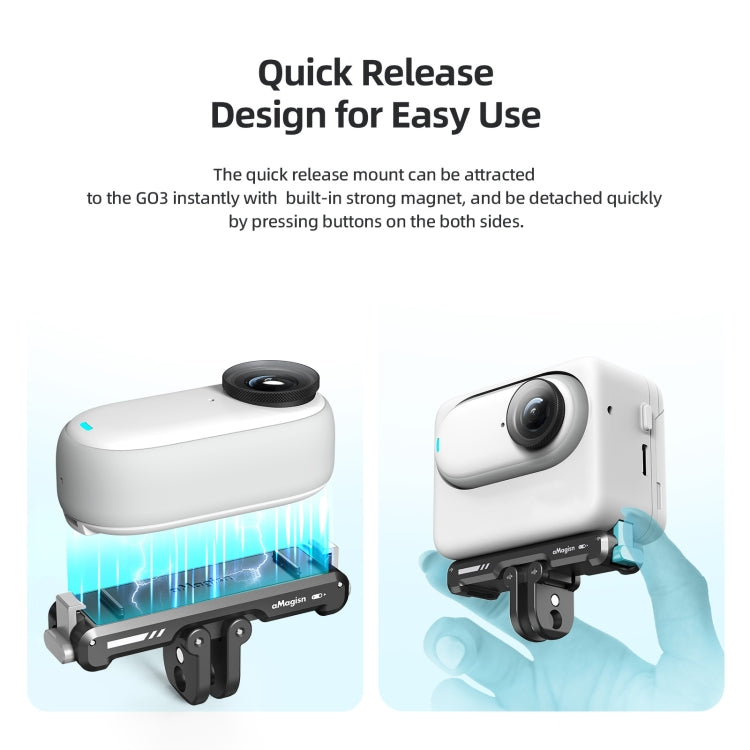 For Insta360 GO 3 / 3S aMagisn Magnetic Fast Disassembly Bottom Seat Bracket Sports Camera Accessories - Others by aMagisn | Online Shopping South Africa | PMC TechLife | Buy Now Pay Later Mobicred