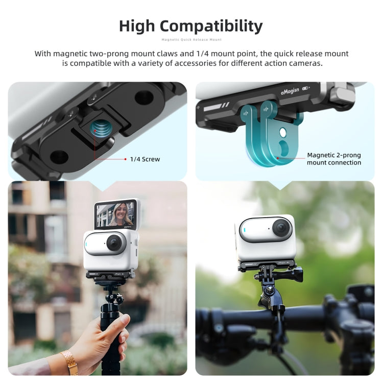 For Insta360 GO 3 / 3S aMagisn Magnetic Fast Disassembly Bottom Seat Bracket Sports Camera Accessories - Others by aMagisn | Online Shopping South Africa | PMC TechLife | Buy Now Pay Later Mobicred