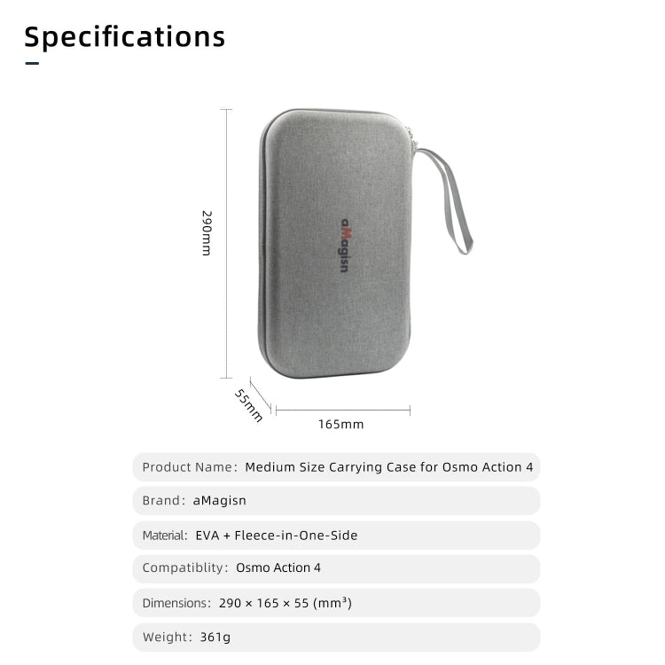 For DJI Osmo Action 4 aMagisn Medium Storage Pack Protection Movement Camera Accessories - Case & Bags by aMagisn | Online Shopping South Africa | PMC TechLife | Buy Now Pay Later Mobicred