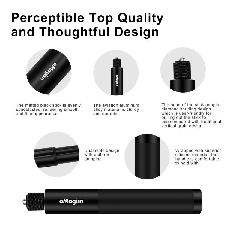 aMagisn 70cm Invisible Straight Pull Selfie Stick Sports Camera Accessories, Specification: Single Rod - free shipping - PMC TechLife - Order now!