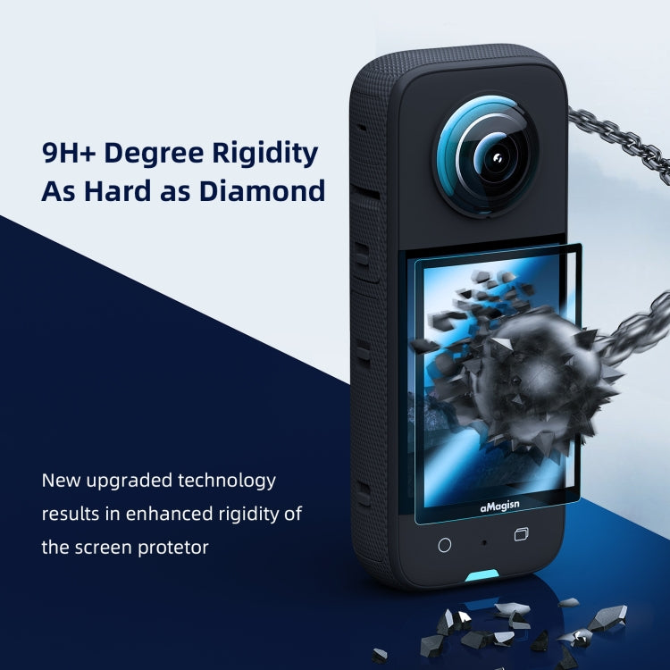 For Insta360 X3 aMagisn Screen Tempered Film Protection Sports Camera Accessories, Specification: 2sets - Protective Film & Stickers by aMagisn | Online Shopping South Africa | PMC TechLife | Buy Now Pay Later Mobicred