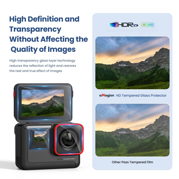 6 In 1 For Insta360 ACE aMagisn Tempered Film Protective Stickers Sports Camera Accessories - Protective Film & Stickers by aMagisn | Online Shopping South Africa | PMC TechLife | Buy Now Pay Later Mobicred