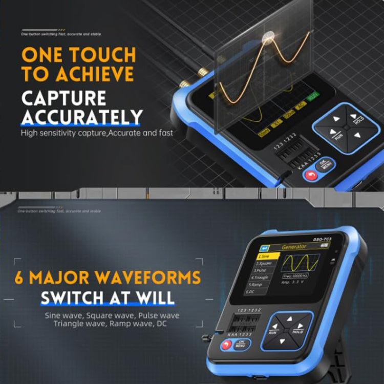 FNIRSI 3 In 1 Handheld Digital Oscilloscope LCR Transistor Tester, Specification: Upgrade - free shipping - PMC TechLife - Order now!