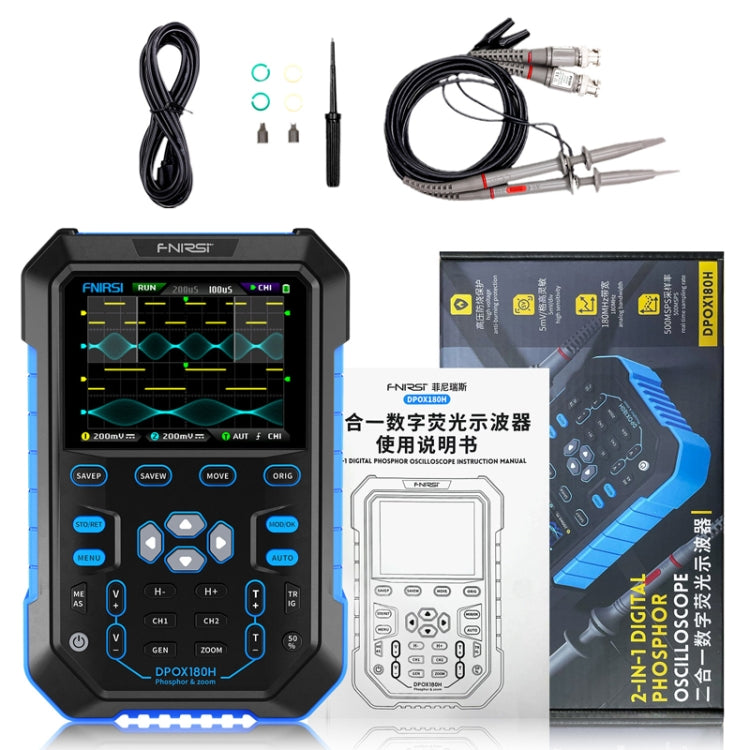 FNIRSI 2 In 1 Small Handheld Fluorescence Digital Dual-Channel Oscilloscope, US Plug(Blue) - free shipping - PMC TechLife - Order now!